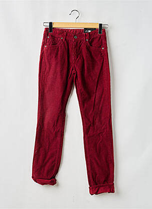Pantalon slim tissage velours taille ajustable rouge PEPE JEANS garçon