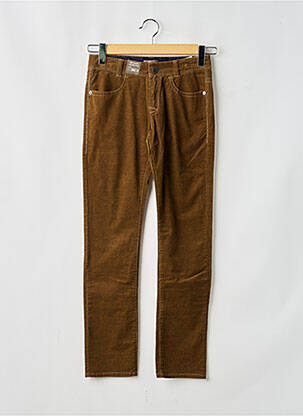 Pantalon slim tissage velours taille ajustable marron JEAN BOURGET fille