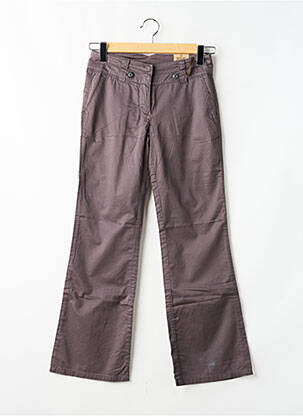 Pantalon droit tissage popeline taille normale gris IKKS femme