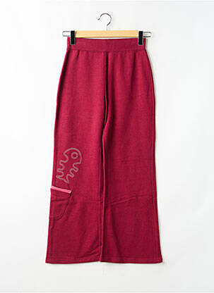 Pantalon flare stretch taille élastique rouge DIPLODOCUS fille