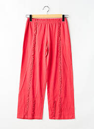 Pantalon droit coupe droite taille élastique rouge LA FEE MARABOUTEE fille