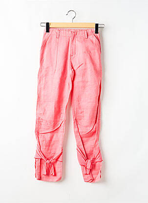 Pantalon slim taille haute taille ajustable rose ELIANE ET LENA fille