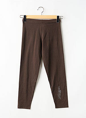 Legging stretch taille élastique marron DIPLODOCUS fille