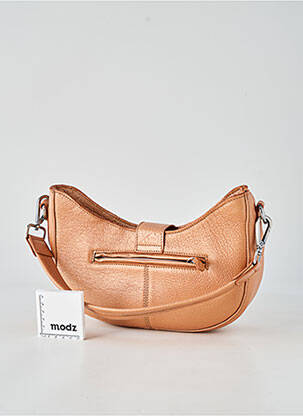 Sac cuir lisse forme rectangulaire marron LEA.TONI femme