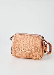 Sac cuir grainé forme rectangulaire marron LEA.TONI femme