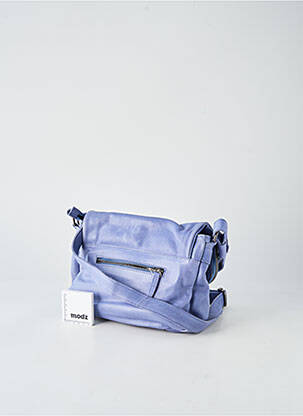 Sac cuir lisse forme rectangulaire bleu LEA.TONI femme