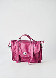 Sac cuir lisse forme rectangulaire violet LEA.TONI femme