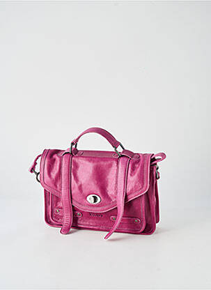 Sac cuir lisse forme rectangulaire violet LEA.TONI femme