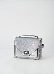 Sac cuir grainé forme rectangulaire argent LEA.TONI femme