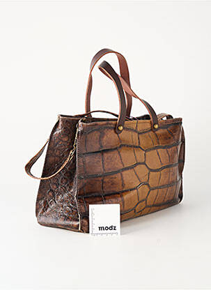 Sac doublure textile forme rectangulaire marron LOULOU DE NANTES femme