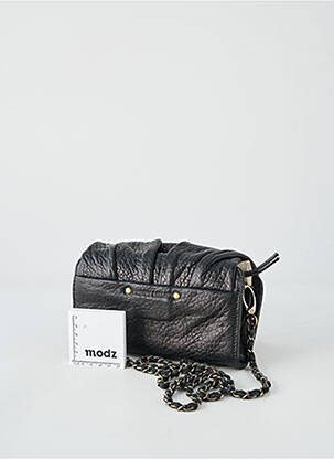Sac coutures renforcées forme rectangulaire noir VIRGINIE DARLING femme