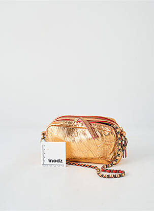 Sac fermeture zippée forme rectangulaire or VIRGINIE DARLING femme