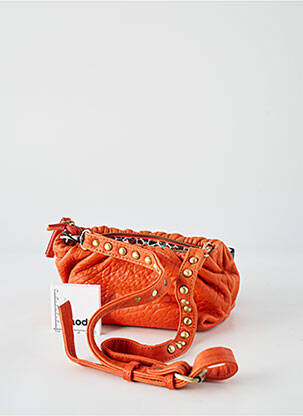 Sac bandoulière amovible forme rectangulaire orange VIRGINIE DARLING femme