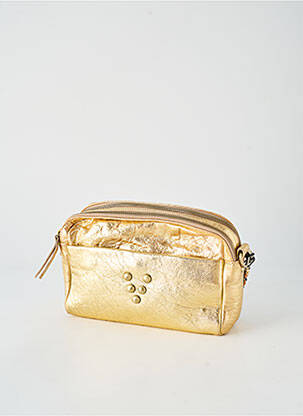 Sac fermeture zippée forme rectangulaire or VIRGINIE DARLING femme
