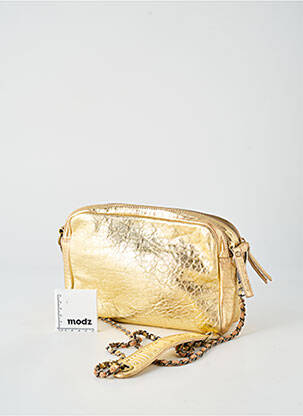 Sac fermeture zippée forme rectangulaire or VIRGINIE DARLING femme