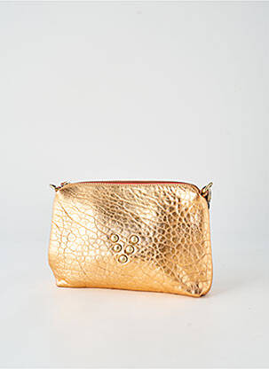 Sac cuir lisse forme rectangulaire or VIRGINIE DARLING femme