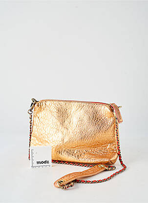 Sac cuir lisse forme rectangulaire or VIRGINIE DARLING femme