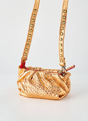 Sac fermeture zippée forme rectangulaire or VIRGINIE DARLING femme