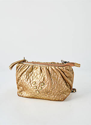 Sac cuir lisse forme rectangulaire or VIRGINIE DARLING femme