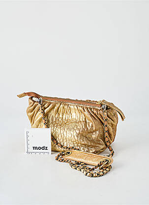 Sac cuir lisse forme rectangulaire or VIRGINIE DARLING femme