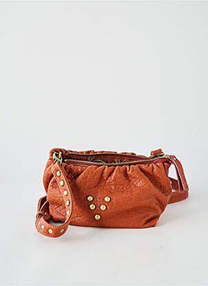 Sac cuir lisse forme rectangulaire marron VIRGINIE DARLING femme