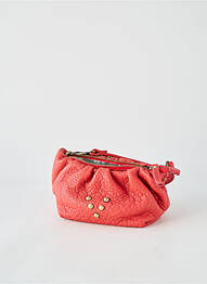 Sac cuir lisse forme rectangulaire rouge VIRGINIE DARLING femme
