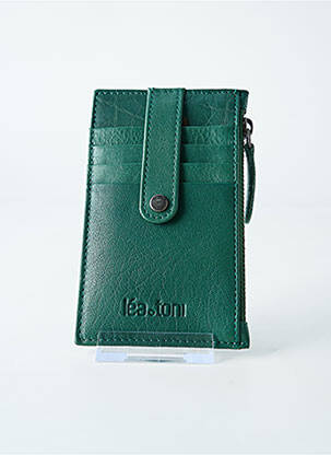 Portefeuille doublure textile vert LEA.TONI femme