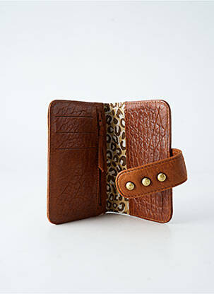 Portefeuille doublure textile marron VIRGINIE DARLING femme