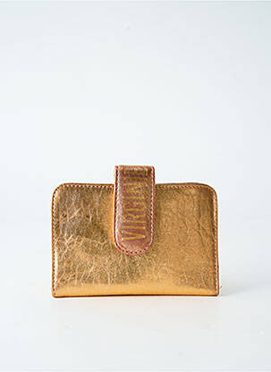 Portefeuille effet matière satinée orange VIRGINIE DARLING femme