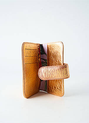 Portefeuille effet matière satinée orange VIRGINIE DARLING femme