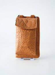 Sac cuir grainé forme rectangulaire marron LEA.TONI femme