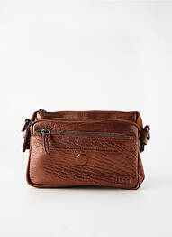 Sac fermeture zippée forme rectangulaire marron LEA.TONI femme