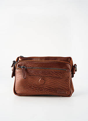 Sac fermeture zippée forme rectangulaire marron LEA.TONI femme