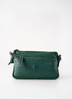 Sac fermeture zippée forme rectangulaire vert LEA.TONI femme