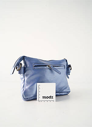 Sac fermeture zippée forme rectangulaire bleu LEA.TONI femme