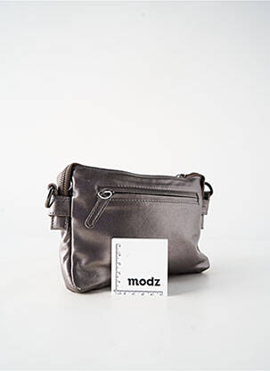 Sac fermeture zippée forme rectangulaire gris LEA.TONI femme