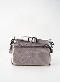 Sac fermeture zippée forme rectangulaire argent LEA.TONI femme