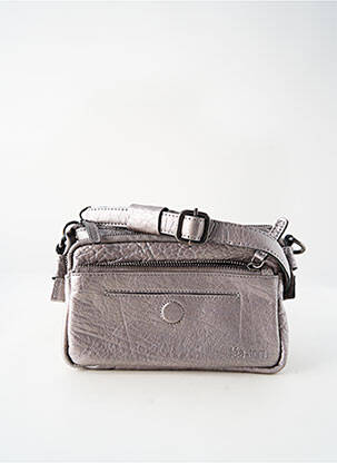 Sac fermeture zippée forme rectangulaire argent LEA.TONI femme