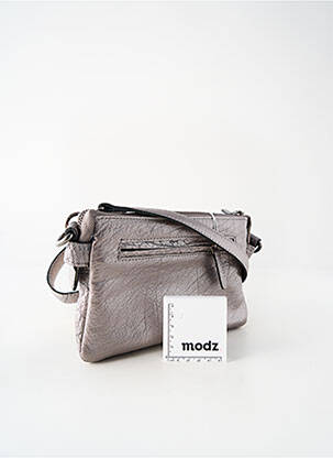 Sac fermeture zippée forme rectangulaire argent LEA.TONI femme