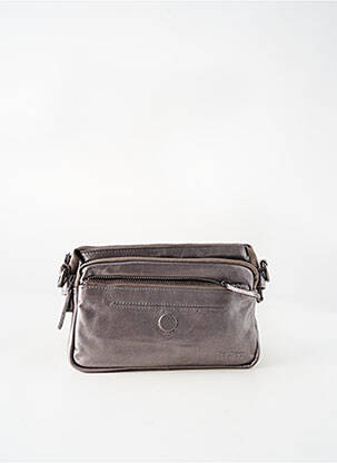 Sac fermeture zippée forme rectangulaire gris LEA.TONI femme