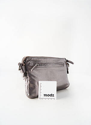 Sac fermeture zippée forme rectangulaire gris LEA.TONI femme