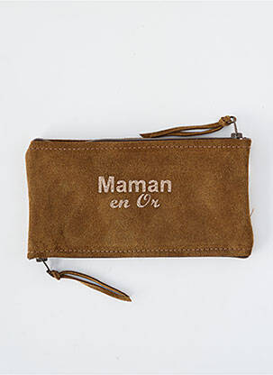 Porte-monnaie fermeture zippée marron LOULOU DE NANTES femme