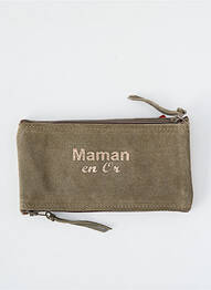 Porte-monnaie fermeture zippée vert LOULOU DE NANTES femme