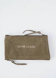 Porte-monnaie fermeture zippée vert LOULOU DE NANTES femme