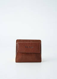 Portefeuille doublure textile marron LEA.TONI femme