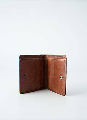 Portefeuille doublure textile marron LEA.TONI femme