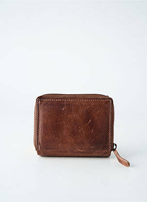 Portefeuille fermeture zippée marron LEA.TONI femme