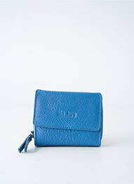 Portefeuille effet matière satinée bleu LEA.TONI femme