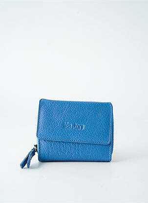 Portefeuille effet matière satinée bleu LEA.TONI femme