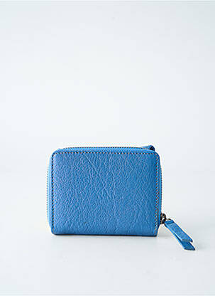 Portefeuille effet matière satinée bleu LEA.TONI femme